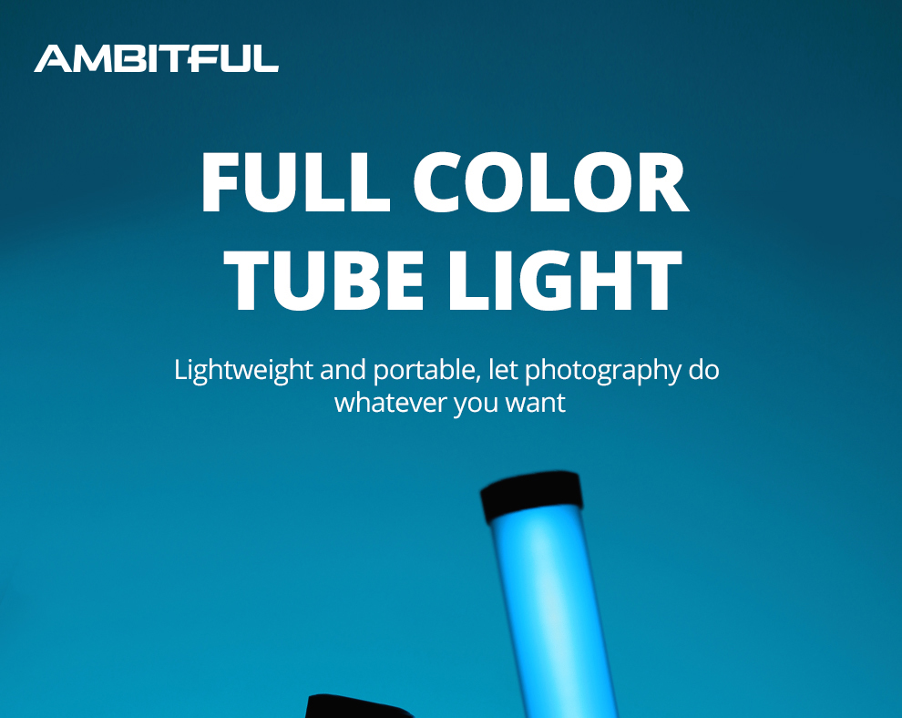 AMBITFUL A2 RGB 2500-8500K RGB LED Video Stick Tube Light, CRI 95+ TLCI 97 +,Built-in APP Lithium Battery Magnetic Function