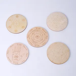 Wooden Crystal Board Seven Chakra Spiritual Energy For Meditation