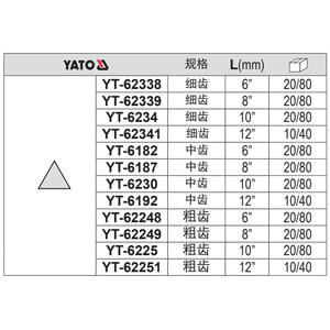 Lima Triangular Yato de 250 mm, Corte Bastardo, Acero con Alto Contenido de Carbono, Grado Industrial - Product Image 2