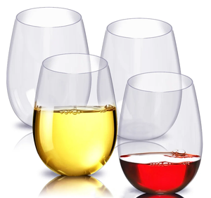 كؤوس نبيذ بلاستيكية شفافة بالجملة سعة 12/16 أونصة، خالية من مادة BPA، غير قابلة للكسر، مع إمكانية تخصيص الشعار، قابلة لإعادة الاستخدام - Product Image 2