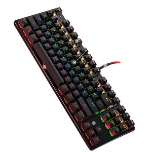 अमेज़न नई आगमन k400 चाबियाँ यांत्रिक गेमिंग कीबोर्ड एलईडी बैकलिट आरजीबी ग्रीन अक्ष काले अक्ष वायर्ड कंप्यूटर कीबोर्ड