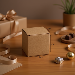 Ilan Kraft Paper <b>Box</b> 8x8x8 Cm Foldable <b>Packaging</b> For Gifts And <b>Small</b> Items - Product Image 2