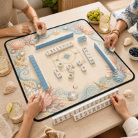 Tapis de jeu de mahjong et de poker en mélamine de luxe moderne CrossOriginal pour 4 joueurs, résistant aux taches, antidérapant, design personnalisable