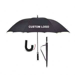 Wholesale Customized Full Fiber Golf Semi Automatic Straight Pole Large Business Gift Advertising <b>Umbrella</b> - Product Image 6