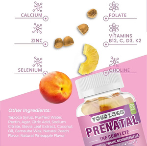 Gommes à mâcher prénatales de marque privée aident à prévenir les anomalies du tube neural pour le rétablissement de la grossesse 60 gommes complément alimentaire - Product Image 4