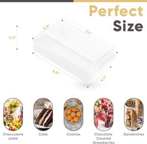 Fogliame 25 confezioni da <span class=keywords><strong>7x5</strong></span> pollici scatole di salumi quadrati riciclabili trasparenti coperchi contenitori di carta usa e getta per dessert alimentari per - Product Image 2