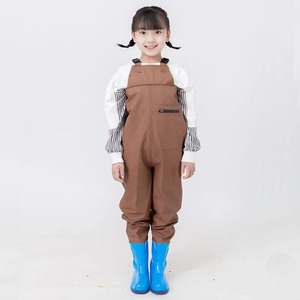Salopette imperméable en PVC <span class=keywords><strong>rose</strong></span> en gros avec chaussures intégrées pour garçons et filles – Idéale pour les activités aquatiques - Product Image 6