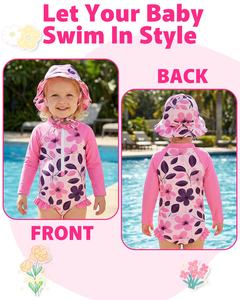 <span class=keywords><strong>Maillot</strong></span> <span class=keywords><strong>de</strong></span> <span class=keywords><strong>bain</strong></span> une pièce pour filles, protection solaire UPF50+, manches longues et fermeture éclair, imprimé, pour bébés et enfants - Product Image 4