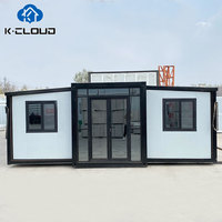 Maison préfabriquée pliable extensible moderne de luxe de 40 pieds, maison préfabriquée mobile isolée résistante aux ouragans de 20 pieds avec meubles