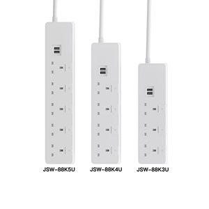 Enchufe de Corriente del Reino Unido de <span class=keywords><strong>3</strong></span> Tomas con Interruptor Independiente, Obturador de Seguridad, 2 Puertos USB, Protección Contra Sobrecargas, Cubierta Deslizante, Diseño de Base Biselada - Product Image 4