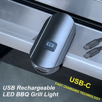 Lampe de poignée de barbecue LED 2024 pour barbecue, rechargeable par Type-C, réglable, facile à installer, torche LED pour barbecue en plein air