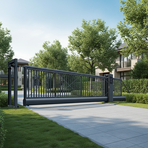 Porte coulissante automatique en aluminium à cantilever, porte extérieure, porte principale de la maison - Product Image 2