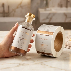 <strong>Waterproof</strong> Logo Cosmetics Vinyl <strong>Label</strong> Gold Foil Shampoo Stickers Roll Printing Packaging <strong>Labels</strong> for Lotion Bottle - Product Image 1