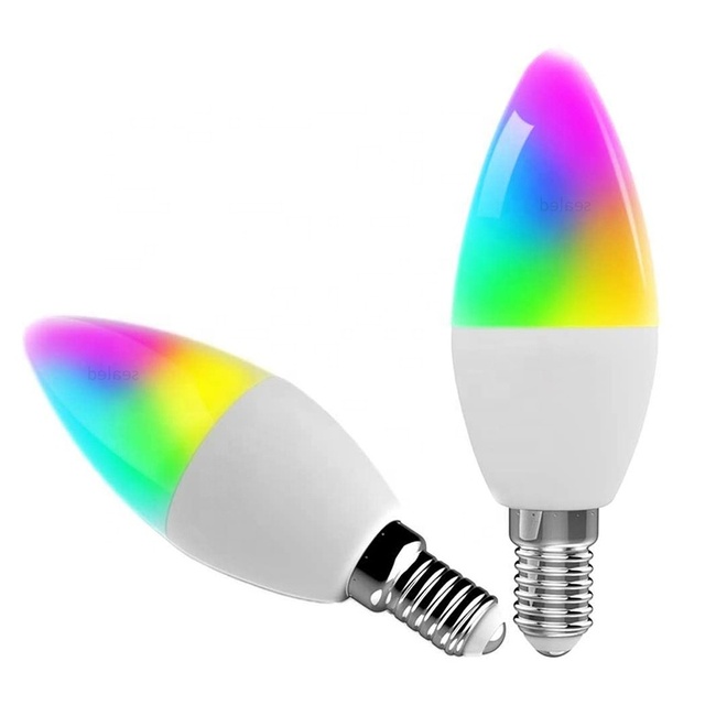 Candle Bulb ZigBee C37 E14 E12 5W Tuya Smart Life APP 100-265V Dimming LED Spotlight WIFI RGB Smart Bulbs