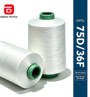 Fil de polyester DTY 75D/36F haute ténacité, qualité AA, pour le tissage