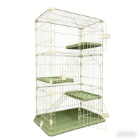 Cage à chat robuste avec rampe d'accès, grande maison pour chat d'intérieur pour famille multi-chats