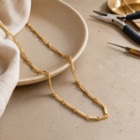 Cadena de Eslabones en Forma de Arco en Tono Dorado, Adornos Decorativos Curvos para la Fabricación de Collares y Pulseras