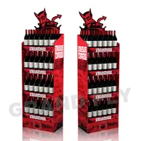 Custom Supermarkt Kartonnen Drank Display Rekken Kartonnen Brandy Wijn Dranken Drank Fles Display Rack Voor Bierfles