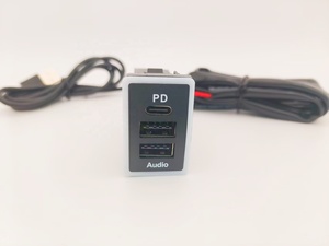 Chargeur USB avec audio type C, trois touches, parfait pour les voitures <span class=keywords><strong>Honda</strong></span>, taille spéciale, remplacement avec accessoires filaires pour bateaux, bus, camions - Product Image 3