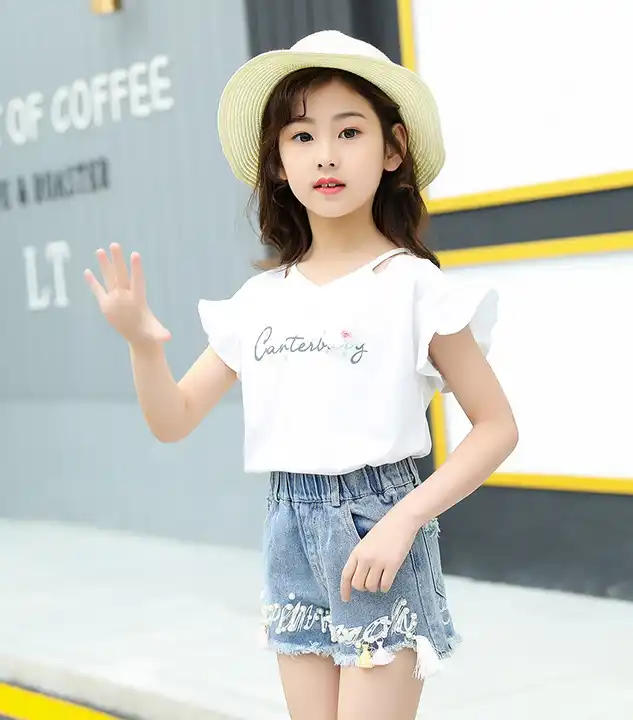 Wholesale Hot Sale Girls Summer Clothes Set New Style Children'S Two-Piece  Set Little Girl Denim Shorts Girls Clothes From M.Alibaba.Com