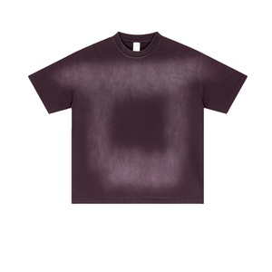 Camiseta TKAN671D para Hombre, Talla Grande, 100% Algodón, Estilo Vintage, Lavado Ácido, Streetwear, Lisa, Manga Corta, Cuello Redondo, Informal - Product Image 3