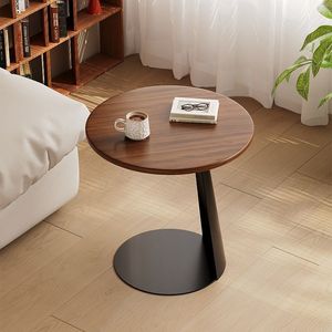 Walnut Solid Wood <b>Side</b> <b>Table</b> Round Minimalist Design For Living Room <b>Sofa</b> Corner Use - Product Image 4