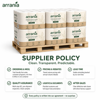 Papier toilette personnalisé Arrania – Fournisseur OEM/ODM – Pâte de bois vierge – Doux, absorbant, écologique – Distributeurs recherchés – Vente en gros