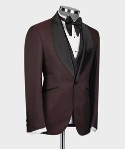 Blazer con cuello <span class=keywords><strong>de</strong></span> chal negro <span class=keywords><strong>para</strong></span> <span class=keywords><strong>hombre</strong></span>, chaqueta, pantalones, chaleco, ropa <span class=keywords><strong>de</strong></span> <span class=keywords><strong>boda</strong></span> <span class=keywords><strong>de</strong></span> lujo, 3 piezas, azul, novedad - Product Image 2