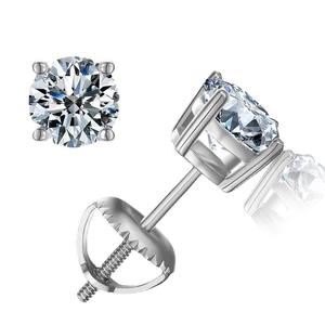Classic European American Style Round Zircon <b>Stud</b> Earrings <b>For</b> <b>Men</b> 925 Sterling Silver Hypoallergenic Gift Jewelry - Product Image 5