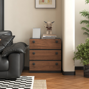 Cassettiera di Lusso Moderna a 6 Cassetti in Legno Massello con Struttura Nera per Camera da Letto e Soggiorno - Product Image 3