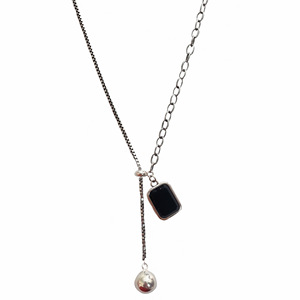 Collar de plata de ley S925 con cuentas, diseño geométrico, cadena de clavícula de múltiples capas para mujer, estilo coreano, uso diario - Product Image 5