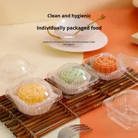 Boîte d'emballage en blister transparente de qualité alimentaire pour pâtisserie au jaune d'œuf, plateau de base pour gâteaux de l'Aïd de la Mi-Automne, vente en gros