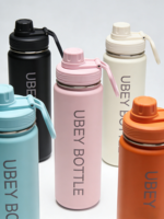 Botella de Agua de Acero Inoxidable de 24oz con Diseño Navideño Impreso en 5D, Tapa con Asa a Prueba de Fugas, Aislamiento al Vacío de Doble Pared, Regalo Navideño