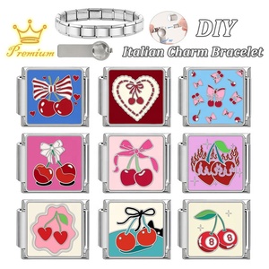 Nueva Pulsera de Cadena con Diseño de Cerezas en Acero Inoxidable Electrochapado, con Perlas de Imitación, Estilo Cristiano, de AliExpress - Product Image 4