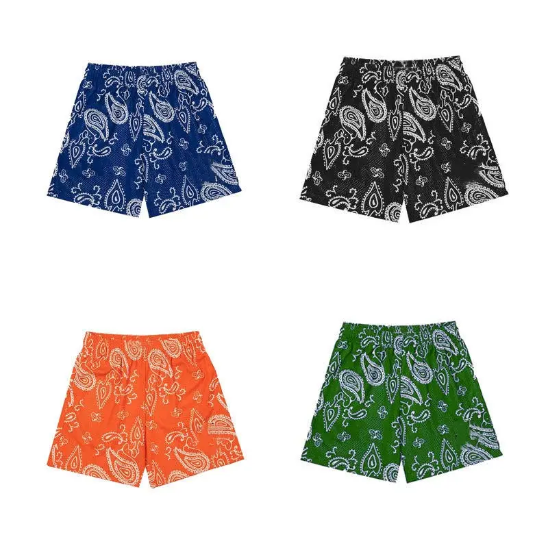 Shorts de malha personalizados de alta qualidade para homens, shorts de malha estampados com logotipo DTG para fitness e tela de poliéster