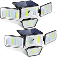 Lámpara de Pared LED de Seguridad con Energía Solar 278/338B - Lámpara Proyectora Multicabezal con Sensor de Movimiento Humano