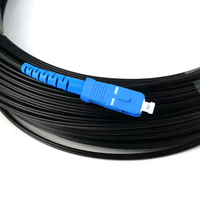 ZXOFC kabel Jumper serat optik, kabel komunikasi Drop Jumper optik serat hitam Singlemode G652D, konektor SC/UPC pre-end 2 ujung kustom