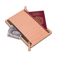 Dompet Panjang Unisex Gaya Nasional Berbahan Kulit Buaya Asli Tipis dengan Logo Kustom Mewah Mount Yanzhi, Dilengkapi RFID, Resleting Poliester, dan Benang Jahit