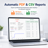 Registrador de Datos USB PDF de un Solo Uso M501, Informe PDF Automático, No Requiere Software, para Proyectos de Logística de Cadena de Frío