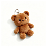 Sac de courses promotionnel en peluche portable en gros, sac à main en nylon OEM avec breloque animale en peluche ours Kawaii personnalisée