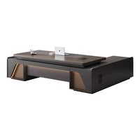 Combinaison de chaise de bureau de luxe simple et moderne en bois foncé Table de président/directeur pour les personnes âgées pour la maison