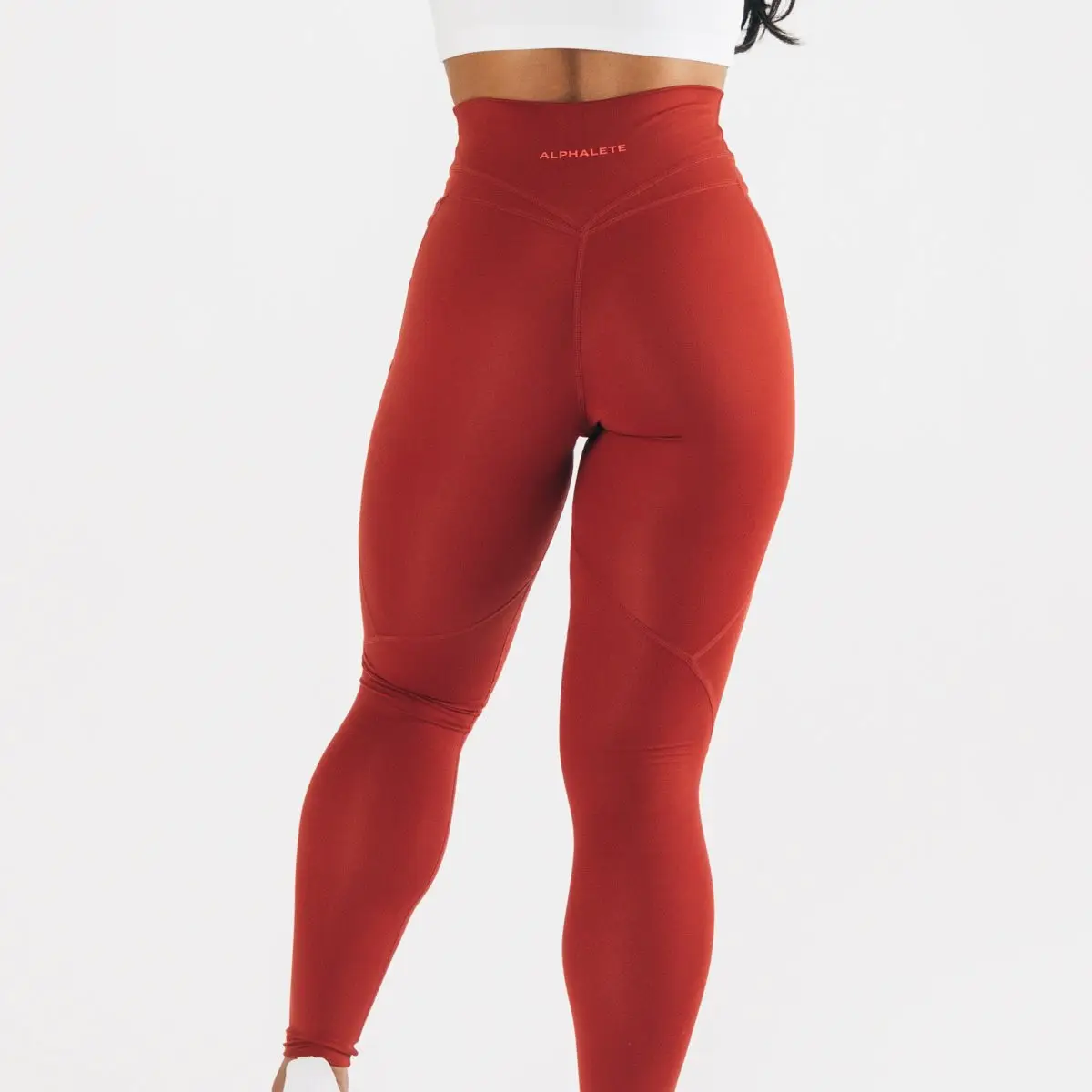 Geri dönüşümlü iplik NVGTN tedarikçisi dikişsiz Yoga spor giyim kadın NEVADA kırmızı ALPHALUX kuvvet 30 "LEGGING