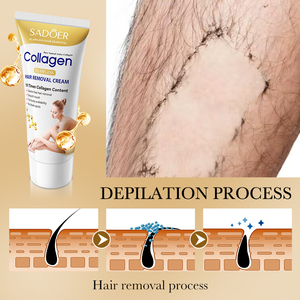 Crema Depilatoria SADOER con Colágeno de Oro para Mujeres, Aroma Natural, Suavizante Corporal, Crema Depilatoria Permanente para Hombres - Product Image 6
