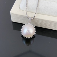 Pendentif perle d'eau douce en argent 925 avec pendentif perle naturelle 5A Edison