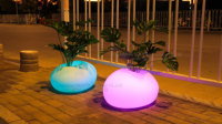 Pot de fleurs LED RGB en plastique, jardinière illuminée pour extérieur, décoration de jardin et de patio