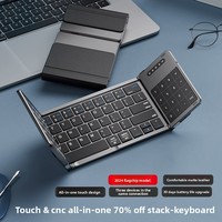 Keyboard Lipat Ultra Tipis Nirkabel untuk Tablet PC Ponsel Pintar Touchpad Tipis Portabel Mini Keyboard Lipat Bahasa Kustom