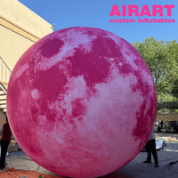 Boule lunaire gonflable en PVC pour la décoration d'événements aérospatiaux sur le thème du système solaire, planète gonflable pour les accessoires de cabine photo musicale