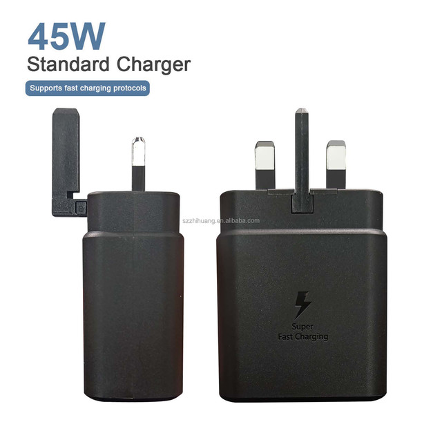 UK 45w Pd Adapter With Cable Set Wall Charger Type C Uk Plug Adaptor Super Fast Charger for Iphone 15 Pro Max for Samsung