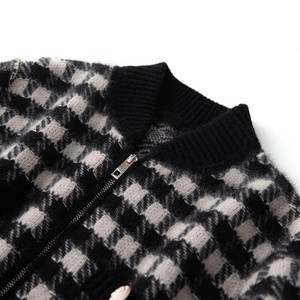 Maglieria di Design Jacquard vestito da ragazza vestito da donna Set di due pezzi <span class=keywords><strong>pied</strong></span> <span class=keywords><strong>de</strong></span> <span class=keywords><strong>poule</strong></span> top gonna a vita alta <span class=keywords><strong>Cardigan</strong></span> maglione 2 pezzi Set - Product Image 5
