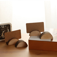 Porte-cartes de table en bois avec cartes en kraft à motif spirale, supports numérotés en bois pour table, porte-noms et porte-photos pour mariage